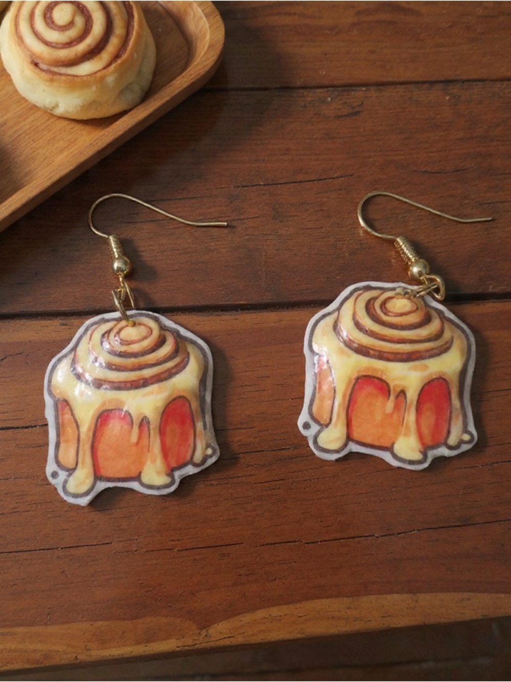 Handmade Cinnamon Roll Earrings